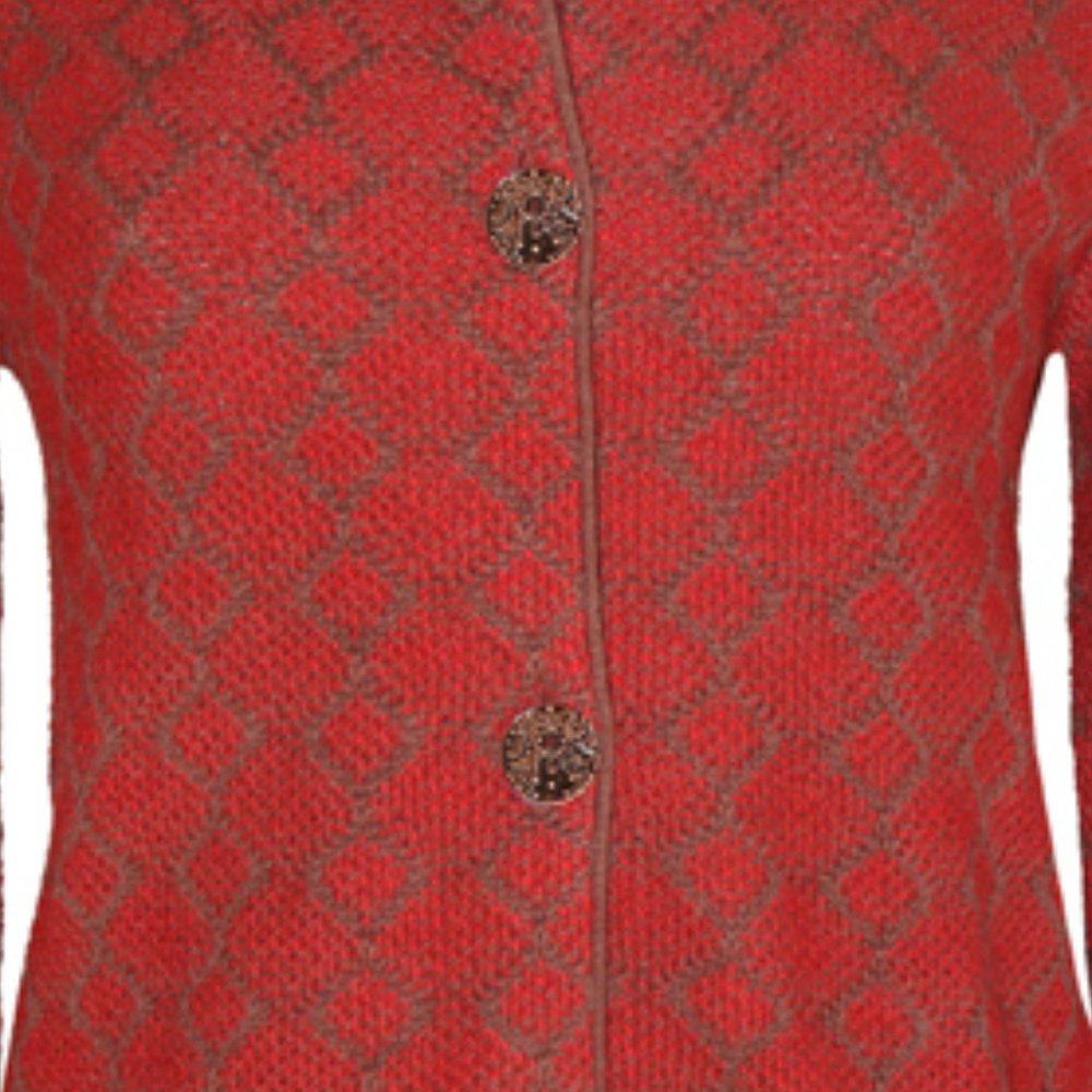 Tweed Pattern Peruvian Cardigan - Picture 3 of 5
